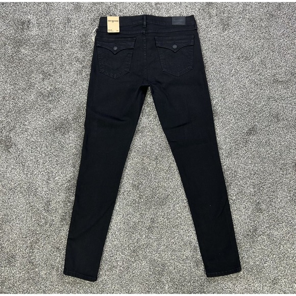 NEW True Religion Halle Super Skinny Jeans Womens 31 Black Denim USA Made Casual - Picture 2 of 16